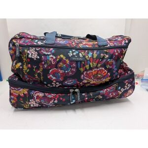 Vera Bradley Rolling Duffel Bag Bonbon Medallion Floral Travel Luggage 15842-K90